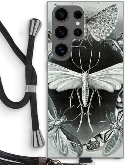 Case Company® - Hoesje met koord geschikt voor Samsung Galaxy S24 Ultra hoesje met Koord - Haeckel Tineida - Telefoonhoesje met Zwart Koord - Bescherming aan alle Kanten en Over de Schermrand