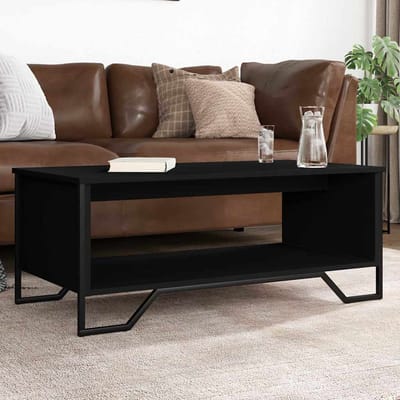 vidaXL - Salontafel - 100x51x40 - cm - bewerkt - hout - zwart