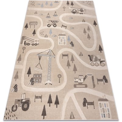Kleden Rugsx KIDDO tapijt 6111 crème straten, bouw voor 80x150 cm