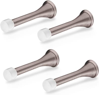 Deurstoppers Set - Wandbeschermers - Muren Beschermen - Met Rubberen Tip - 4 Stuks - Nikkel