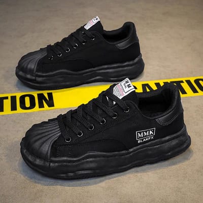 Canvas sneakers met dikke zool in dezelfde stijl voor heren en dames Lente/zomer Laag uitgesneden casual sportieve sneakers 44 black