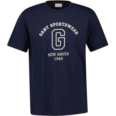 Gant T-Shirt Graphic 1949 New Haven Pattern Crew Neck Avond Blauw / male