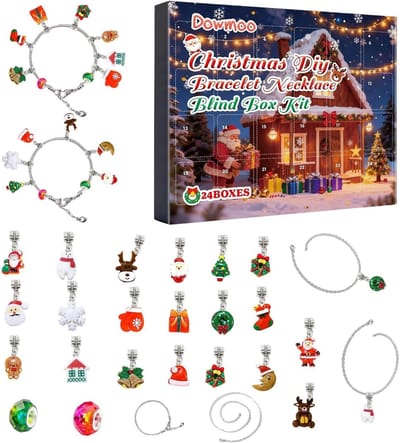 Aftelkalender Sieraden - Creatieve Kalender - Feestelijke Vormgeving - 24 Dagen Verrassingen - 22 x 17 x 5 cm