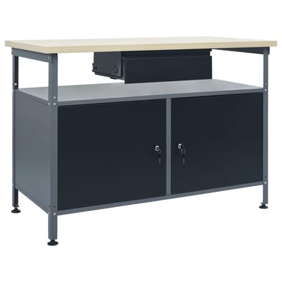 vidaXL - Werkbank - 120x60x85 - cm - staal - zwart