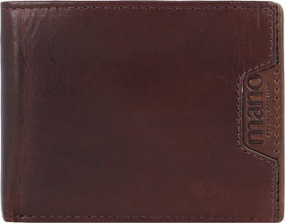 mano Leren Portemonnee Don Marco Mini Coin Wallet with Flap Darkbrown Donkerbruin