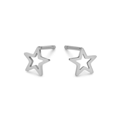 CO88 Collection Elemental 8CE 70311 Stalen oorbellen - open ster - 6 mm - Zilverkleurig