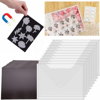 A4 Grote Opbergtassen voor Stempels en Stansmallen met Magnetische Rubber Vellen - Herbruikbaar voor Scrapbooking en Kaartenmaken
