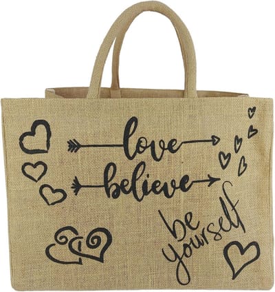 Duurzame Boodschappentas van Jute voor Dames - XXL Shopper in Naturel Beige
