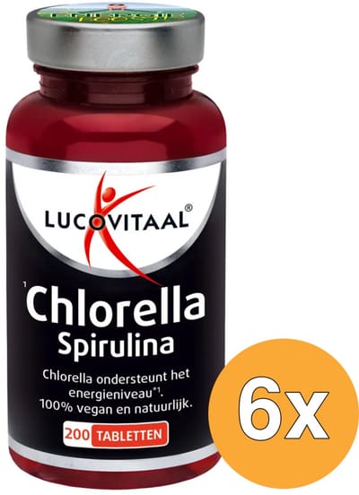 6x Lucovitaal Chlorella Spirulina (200 tabletten)