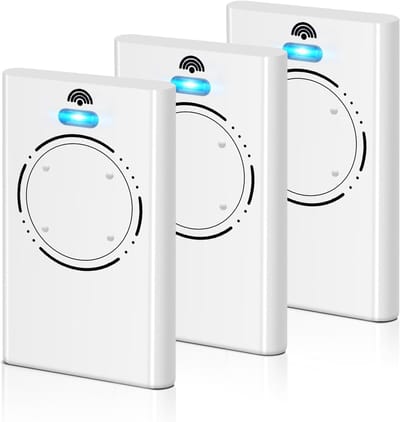 Set van 3 Universele Afstandsbedieningen voor Garagedeuren - 2 Kanaals Garage Opener Remotes met Lange Bereik en Eenvoudige Installatie