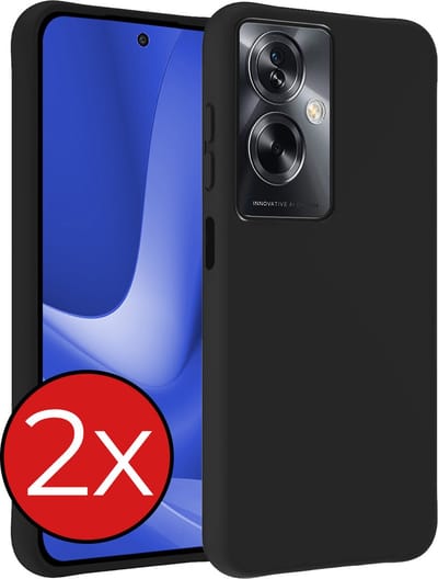 Hoesje - 2 Stuks - Geschikt voor OPPO A79 - Sterk & Shockproof - Telefoonhoes - Back Cover - Case Siliconen - Telefoon Hoes - Zwart