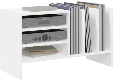 Platenspelermeubel - LP-kast - Platenspelerkast - Draaitafelstandaard - Platenspelerstandaard - Vintage Displayplank - Wit
