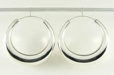 Grote zilveren oorringen - ø 45 mm