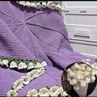 Bloemenboeket Deken - Gehaakt Boeket - Decoratie Thuis - Handgemaakt Ontwerp - 85 cm - Meerdere Kleuren