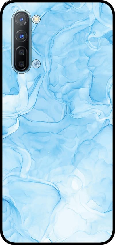 Smartphonica Telefoonhoesje Geschikt voor Oppo Reno3 5G met marmer opdruk - TPU backcover case marble design - Lichtblauw geschikt voor Oppo Reno3 5G