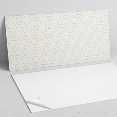 Coloray Wandpanelen Zelfklevend - Geometrisch zeshoekig patroon PVC Wandpaneel - 100 cm x 50 cm - Romig Wandbekleding Zelfklevend - 1 stuk - Mozaïeken Wandpanelen Zelfklevend - Wandpaneel Keuken - Wandpanelen Badkamer