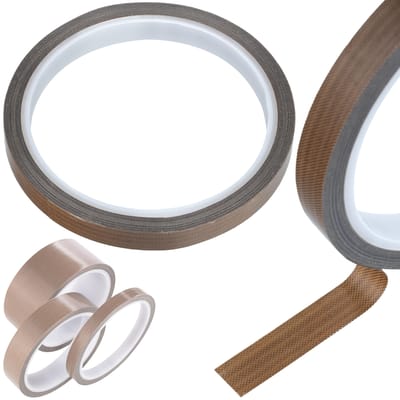 Rosfix Teflontape 0,18mm - PTFE Coating Glasvezelbasis - 10mm X 10m, -70°C–+300°C
