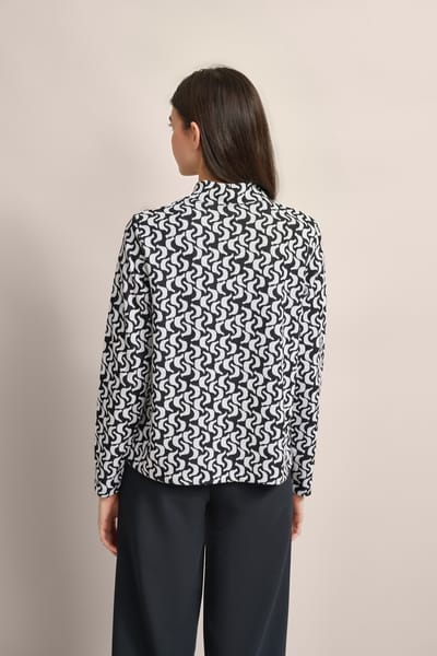 Bugatti Damen Shirt met lange mouwen en grafische patronen