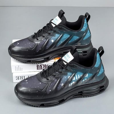 Kokosnoot Herenschoenen Ademend Mesh Casual Sports Hardloopschoenen Dikke Zool Verhoogd Luchtkussen Trendy Schoenen voor Papa's 44 black