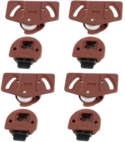 Dailygoods- Schuifdeurrol Pack van 4 - Hoogwaardig Kunststof - Geluidsreductie - Waterdicht - Corrosiebestendig - Lange Levensduur - Kastrol