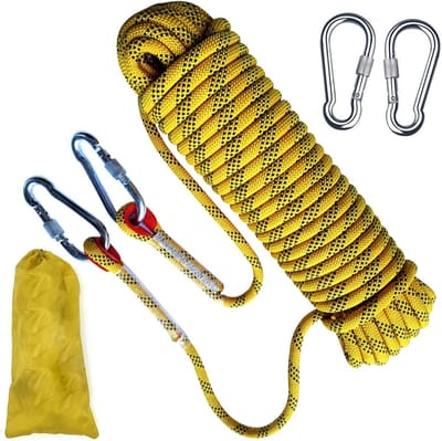 Veilige Klimtouw van 10 meter - 8mm Statistisch Nylon Touw voor Outdoor Klimmen, Camping en Hiking met Carabiner