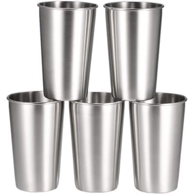 5 stuks roestvrijstalen pintbekers beker feest kamperen picknick reismok beker gray