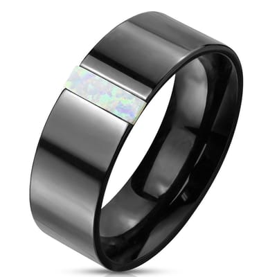 Dash - Ring Heren - Mannen Ring - Zwarte Ring - Ring Zwart - Dames Ring - Ring Mannen