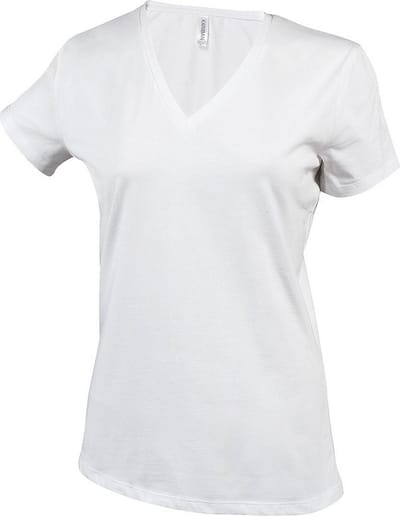 Kariban Dames/dames Feminine Fit Korte Mouwen V Hals T-Shirt (Wit)