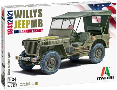 Italeri Modelbouwpakket Militaire voertuigen - 3635 Willys Jeep MB 80th Anniversary 1941-2021 Plastic - 1:24 - Modelbouw