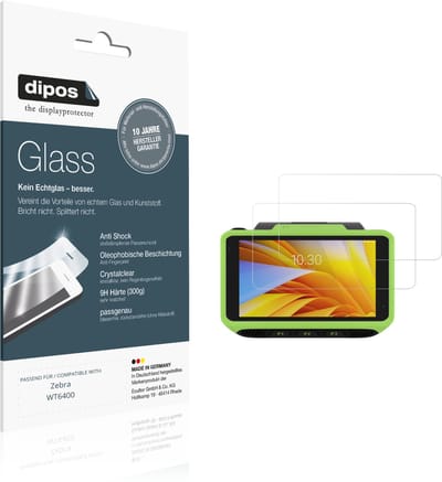 dipos – 2x Pantserfolie geschikt voor Zebra WT6400 | 9H Screenprotector