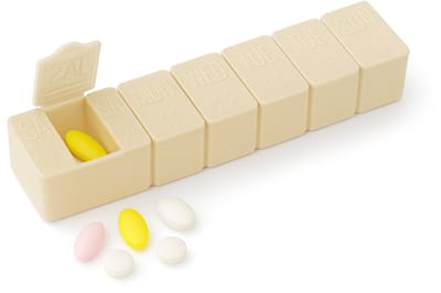 Medicijnendoos- My7days- georganiseerd, simpel & zorgeloos, Pillendoosje I Pillendoos 7 Dagen I Medicijn doosje I Pil Box I 1 Week I Met Dagindeling I BEIGE