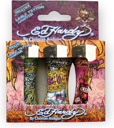Ed Hardy - Aansteker - Tattoo - 3 stuks - Tattoo afbeeldingen - Aanstekers