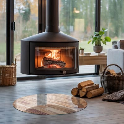 Coloray Vloerplaat Houtkachel - Plaat voor Onder Kachel - 70 cm x 70 cm - Kachel Vloerplaat - Bruin Vloerplaat Kachel - Onderplaat Voor Houtkachel - Vloerplaat Openhaard - Houtkachel Accessoires - Verwarmingsaccessoires