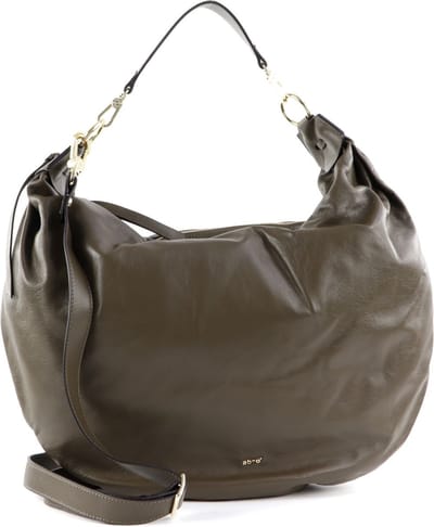 abro Leren Schoudertas Leather Nappa Giglio Hobo Bag Anita Military Groene