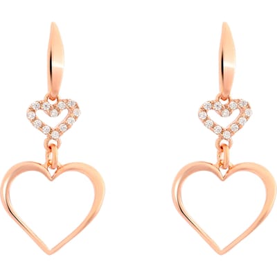 Orphelia 'Alfina' Dames 925 Sterling Zilveren Dangle Oorbellen - Roze ZO-7383