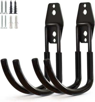 Wandslanghouder - tuinslang houder - Garage-opslaghaken - gereedschapsorganizer - grote U-haken voor in de tuin - 2 stuks - zwart