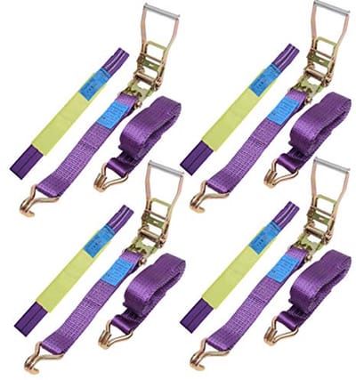 Ratelspanbanden voor auto's met haken - 4 stuks, 5000 kg, 4,5 m x 50 mm
