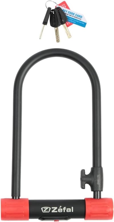 Zwart/rood Anti-Diefstal Fietsslot met Beugel en Kabelbeveiliging