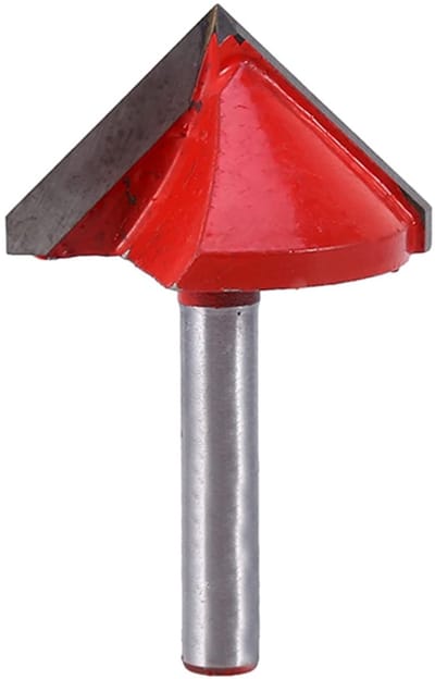 ONF3 - Schachtfrees - V-vormige groeffrees - Dubbelzijdig snijgereedschap - 1/4 inch - Houtfrees - Perfect voor droogbouw en houtbewerking - 90 ...
