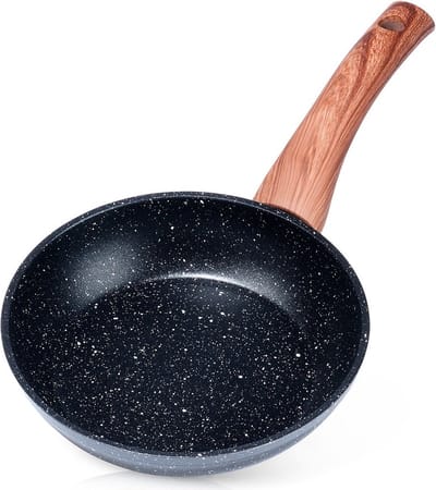 Koekenpan Graniet BLACK&WOOD 16 cm - Multifunctionele Pan voor Vlees - Groenten