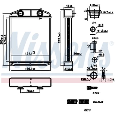 Warmtewisselaar, interieur verwarming NISSENS 707196