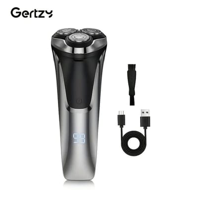 2in1 Gertzy Scheerapparaat - Digitale 3koppen Body Shaver + Precisie/Baardtrimmer - Usb-Oplaadbare 2in1 Shaver - Perfecte Reiseditie + Reisslot - Ultieme Lichaamshaar Verzorging - Zilver