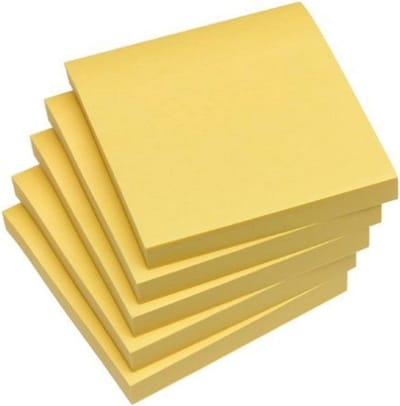 Extra Plakkerige Notitieblokjes 76x76 mm Geel 5 Pak 4 Stuks
