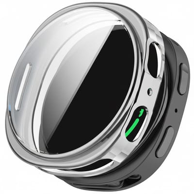 Screenprotector case - geschikt voor Samsung Galaxy Watch 8 - 40mm - flexibel en zacht - TPU full cover hoesje - 40 mm - volledige bescherming - zilver