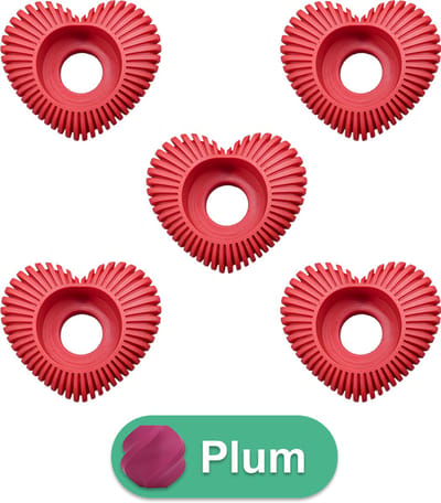 Waxinelichthouder Hart Gestreept - Plum - 3d geprint - Geschikt voor LED waxinelichtjes – Moderne woonaccessoire – Stijlvolle waxinelichthouder - 5 stuks