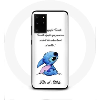 Hoesje voor Samsung Galaxy S11 Plus Lilo en Stitch Ohana Quote Wit