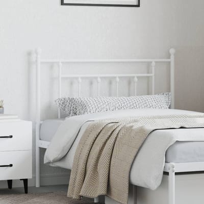 vidaXL - Vervangend - hoofdbord - 107 - cm - metaal - wit
