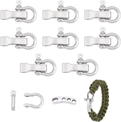 10x Verstelbare Schakel Sluitingen voor Survival Armbanden - Metalen Anker Clip D-Sluiting