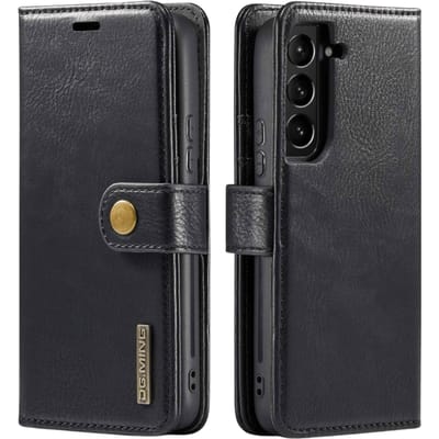 DG.MING Samsung S23 Lederen 2-in-1 Wallet Hoesje Zwart