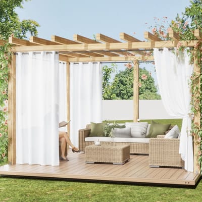 Dailygoods- Buitengordijnen Waterdicht - Semi-Translucide Gordijnen - Lichtfilterend - 2 Panelen - 132B x 213H cm - Voor Tuin/Pergola - Tuingordijnen